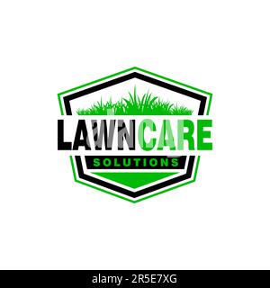 Rasenpflege Logo Design kreative Idee Vektordesign Inspiration Stock Vektor