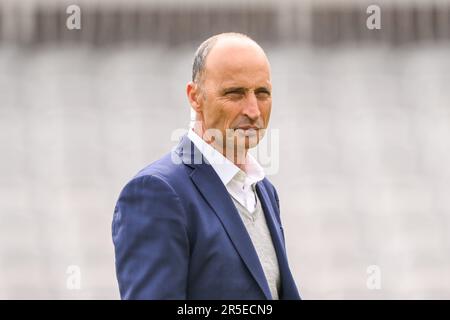 Nasser Hussain ehemaliger englischer Kapitän und jetzt Sky pundit vor dem LV= Insurance Test Match Day 3 England vs Ireland at Lords, London, Großbritannien, 3. Juni 2023 (Foto von Craig Thomas/News Images) in, am 6./3. Juni 2023. (Foto: Craig Thomas/News Images/Sipa USA) Guthaben: SIPA USA/Alamy Live News Stockfoto