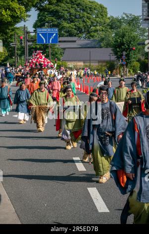 Parade auf dem AOI Matsuri Festival 2023 in Kyoto, Japan. Stockfoto