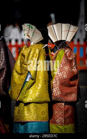 Parade auf dem AOI Matsuri Festival 2023 in Kyoto, Japan. Stockfoto