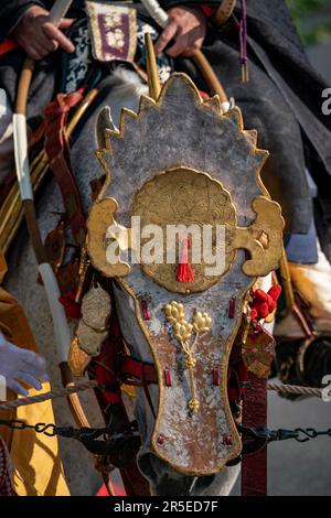 Parade auf dem AOI Matsuri Festival 2023 in Kyoto, Japan. Stockfoto