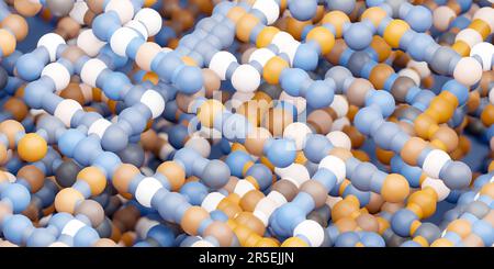 Darstellung eines lebendigen 3D-Renderings von Bällen unterschiedlicher Größe in einer Vielzahl von Farben 3D-Renderings Stockfoto