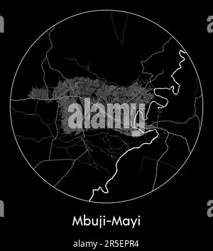 Stadtplan Mbuji-Mayi Demokratische Republik Kongo Afrika Vektordarstellung Stock Vektor