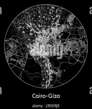 Stadtplan Kairo-Gizeh Ägypten Afrika Vektordarstellung Stock Vektor