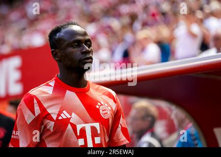 KÖLN, DEUTSCHLAND - MAI 27: Sadio Mane vom FC Bayern München schaut vor dem Bundesliga-Spiel zwischen 1 nach. FC Köln und FC Bayern München im RheinEnergieStadion am 27. Mai 2023 in Köln (Foto von Rene Nijhuis/Orange Pictures) Stockfoto