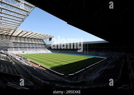 Newcastle, Großbritannien. 03. Juni 2023. Bild von Paul Currie/SWpix.com - 03/06/2023 - Rugby League - Betfred Super League Magic Weekend - Salford Red Devils / Hull KR - St. James' Park, Newcastle, England - ein allgemeiner Überblick vor dem Spielbeginn Credit: SWpix/Alamy Live News Stockfoto