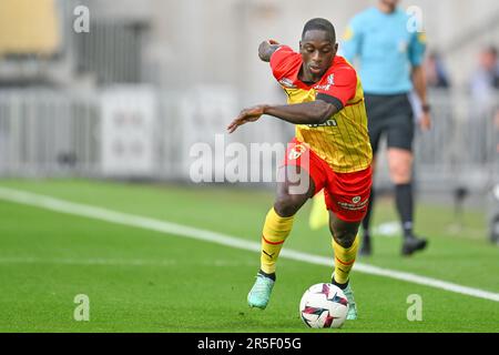 Linse, Frankreich. 27. Mai 2023. Schauspieler Machado (3) von RC Lens, das während eines Fußballspiels zwischen T Racing Club de Lens und AC Ajaccio am 37. Spieltag der Ligue 1 Uber Eats Saison 2022-2023 am Sonntag, den 27. Mai 2023 in Lens, Frankreich, abgebildet wurde. Kredit: Sportpix/Alamy Live News Stockfoto