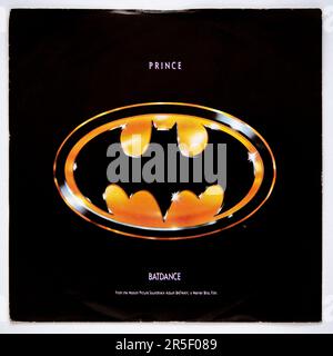 Bildcover der 1989 erschienenen 7-Zoll-Einzelversion von Batdance by Prince Stockfoto