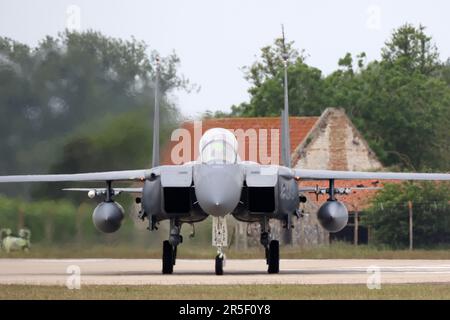 Die F-15E Strike Eagles startet von RAF Lakenheath in Suffolk, England Stockfoto