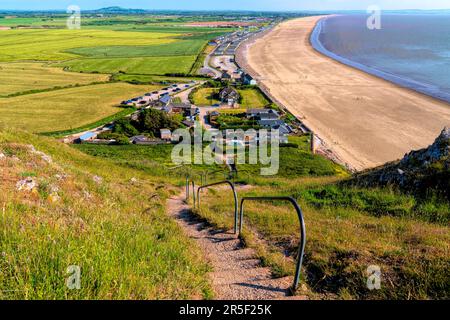 Treppenstufen auf dem Weg nach Brean runter Somerset England UK Stockfoto