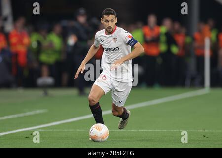 Budapest, Ungarn, 31. Mai 2023. Jesus Navas von Sevilla während des Spiels der UEFA Europa League in der Puskas Arena, Budapest. Der Bildausdruck sollte lauten: Jonathan Moscrop/Sportimage Stockfoto