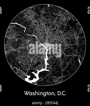 Stadtplan Washington, D.C. Vektordarstellung USA Nordamerika Stock Vektor