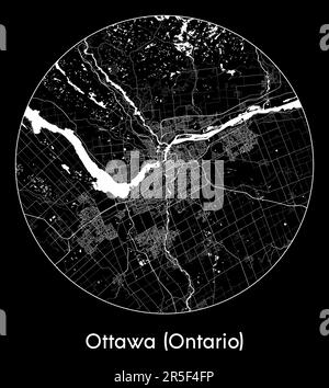 Vektordarstellung Stadtplan Ottawa (Ontario) Kanada Nordamerika Stock Vektor