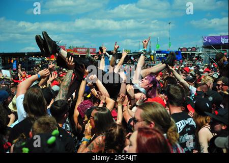 Stagediving - Rock am Ring 2023 Stockfoto