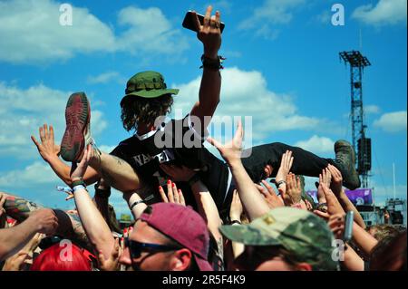 Stagediving - Rock am Ring 2023 Stockfoto