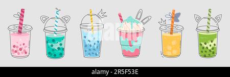 Kunststoffgläser mit taiwanesischer Kuppel. Stock Vektor