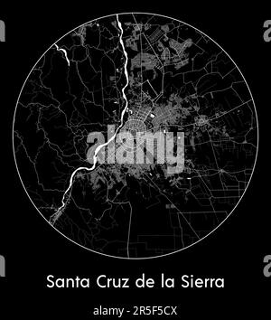 Stadtplan Santa Cruz de la Sierra Bolivien Südamerika Vektordarstellung Stock Vektor