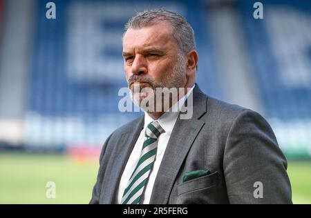 Glasgow, Großbritannien. 3. Juni 2023. Celtic Manager Ange Postecoglou vor dem Scottish Cup Match im Hampden Park, Glasgow. Das Bild sollte lauten: Neil Hanna/Sportimage Credit: Sportimage Ltd/Alamy Live News Stockfoto