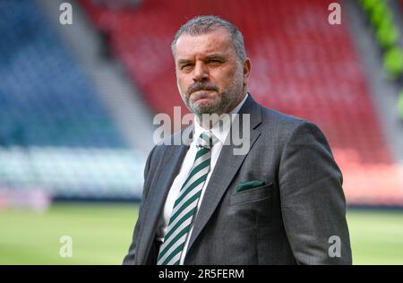 Glasgow, Großbritannien. 3. Juni 2023. Celtic Manager Ange Postecoglou vor dem Scottish Cup Match im Hampden Park, Glasgow. Das Bild sollte lauten: Neil Hanna/Sportimage Credit: Sportimage Ltd/Alamy Live News Stockfoto