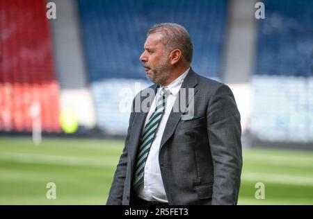 Glasgow, Großbritannien. 3. Juni 2023. Celtic Manager Ange Postecoglou vor dem Scottish Cup Match im Hampden Park, Glasgow. Das Bild sollte lauten: Neil Hanna/Sportimage Credit: Sportimage Ltd/Alamy Live News Stockfoto