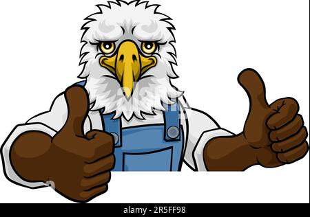 Eagle Mascot Installateur Mechaniker Handwerker Stock Vektor