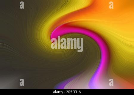 Mehrfarbiger Hintergrund mit sich drehenden Linien. Heller, wirbelnder Regenbogen-Hintergrund. Regenbogenstrahlen einer verdrehten Spirale Stockfoto