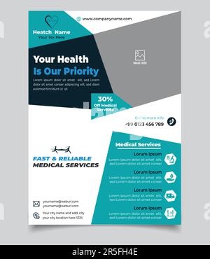 Entwurfsvorlage Für Flyer Für Medizinische Dienstleistungen Stock Vektor