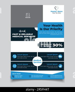 Entwurfsvorlage Für Flyer Für Medizinische Dienstleistungen Stock Vektor