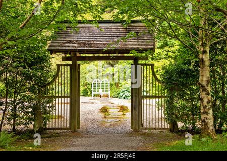 Attadale Gardens Wester Ross Schottland Eingang zum Japanischen Garten Stockfoto