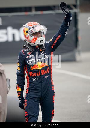 Barcelona, Spanien. 03. Juni 2023. Motorsport: Formel-1-Weltmeisterschaft, spanischer Grand Prix, Qualifikation. Pole Position für Max Verstappen aus den Niederlanden des Oracle Red Bull Teams. Kredit: Hasan Bratic/dpa/Alamy Live News Stockfoto