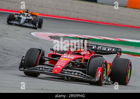 Barcelona, Spanien. 03. Juni 2023. CHARLES LECLERC (16) aus Monaco und Ferrari während DER FORMEL 1-QUALIFIZIERUNG des spanischen Grand Prix F1 auf der Rennstrecke Circuit de Barcelona in Montmelo, Spanien am 03. Juni 2023 (Foto: Alvaro Sanchez) Kredit: CORDON PRESS/Alamy Live News Kredit: CORDON PRESS/Alamy Live News Stockfoto