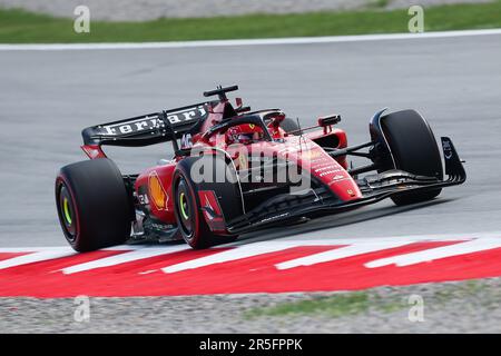 Barcelona, Spanien. 02. Juni 2022. Barcelona, Spanien, 2. Juni 2023; Charles Leclerc von Monaco fährt den (16) Ferrari SF-23 während der FIA-Weltmeisterschaft F1. Formel 1 Grand Prix von Spanien, Circuit de Catalunya in der Nähe von Montmelo - Bild mit gebührenpflichtiger Haftung - Foto: © Eric ALONSO/ATP Images (ALONSO Eric/ATP/SPP) Guthaben: SPP Sport Press Photo. Alamy Live News Stockfoto