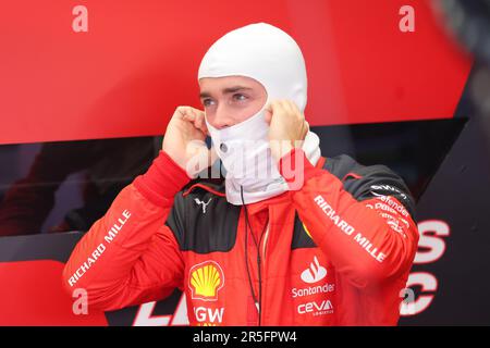 Barcelona, Spanien. 02. Juni 2022. Barcelona, Spanien, 2. Juni 2023; Charles Leclerc von Monaco und Scuderia Ferrari während der FIA-Weltmeisterschaft F1. Formel 1 Grand Prix von Spanien, Circuit de Catalunya in der Nähe von Montmelo - Bild mit gebührenpflichtiger Haftung - Foto: © Eric ALONSO/ATP Images (ALONSO Eric/ATP/SPP) Guthaben: SPP Sport Press Photo. Alamy Live News Stockfoto