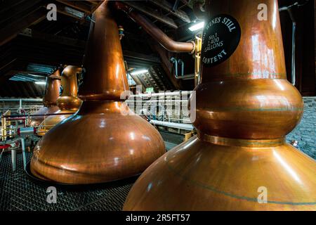 Das Innere der Strathisla Distillery in Keith, der ältesten ständig betriebenen Destillerie in Schottland, Aberdeenshire, Schottland Stockfoto