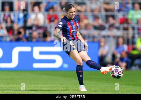 Eindhoven, Niederlande. 03. Juni 2023. EINDHOVEN, NIEDERLANDE - JUNI 3: MAPI Leon vom FC Barcelona übergibt den Ball während des Finales der UEFA Women's Champions League zwischen dem FC Barcelona und dem VfL Wolfsburg am 3. Juni 2023 im PSV-Stadion in Eindhoven, Niederlande (Foto von Joris Verwijst/Orange Pictures). Guthaben: Orange Pics BV/Alamy Live News Stockfoto