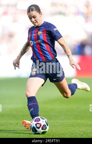 Eindhoven, Niederlande. 03. Juni 2023. EINDHOVEN, NIEDERLANDE - JUNI 3: MAPI Leon vom FC Barcelona läuft mit dem Ball während des Finales der UEFA Women's Champions League zwischen dem FC Barcelona und dem VfL Wolfsburg am 3. Juni 2023 im PSV-Stadion in Eindhoven, Niederlande (Foto von Joris Verwijst/Orange Pictures) Guthaben: Orange Pics BV/Alamy Live News Stockfoto