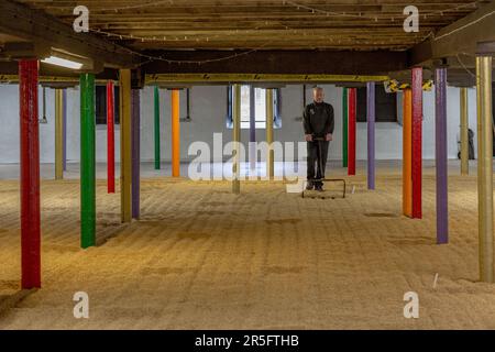 Springbank Destillery Floor Maltings, Campbeltown, Schottland, Vereinigtes Königreich Stockfoto