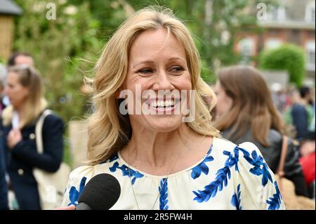 Sophie Raworth, Press Day, RHS Chelsea Flower Show, Royal Hospital, London, Großbritannien Stockfoto