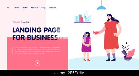 Großmutter gibt der Tochter Süßigkeiten Stock Vektor