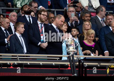 London, Großbritannien. 3. Juni 2023Princes Williams schaut während des FA-Cup-Finales zwischen Manchester City und Manchester United im Wembley Stadium in London am Samstag, den 3. Juni 2023. (Foto: Federico Guerra Maranesi | MI News) Guthaben: MI News & Sport /Alamy Live News Stockfoto