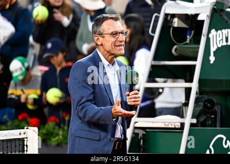 Paris, Frankreich. 02. Juni 2023. Mats Wilander bei den French Open, Grand-Slam-Tennisturnier am 2. Juni 2023 im Roland-Garros-Stadion in Paris, Frankreich. Foto Victor Joly/DPPI Kredit: DPPI Media/Alamy Live News Stockfoto