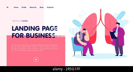 Arzt, der den Patienten über Lungenerkrankungen informiert Stock Vektor