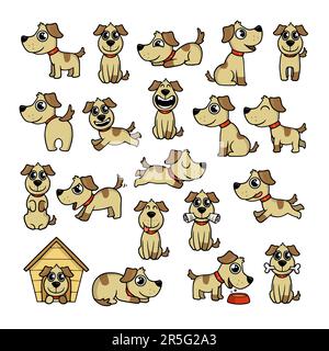 Lustige Zeichentrickfilme für Hunde Stock Vektor
