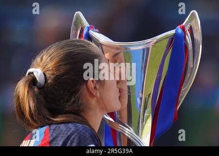 Barcelona, Spanien. 04. Juni 2023. Während der UEFA Women's Champions League wurde am 3. Juni 2023 im Philips Stadion in Eindhoven, Niederlande, ein Finalspiel zwischen dem FC Barcelona und dem VLF Wolfsburg gespielt. (Foto: Carla Pazos/PRESSIN) Kredit: PRESSINPHOTO SPORTS AGENCY/Alamy Live News Stockfoto