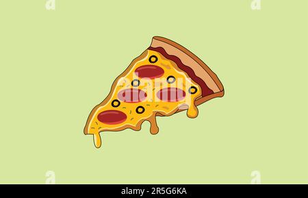 Illustration Von Peperoni Pizza Slice Stock Vektor