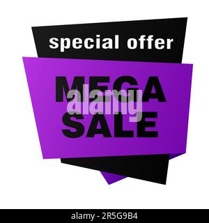 Mega Sale Sonderangebot geometrisches Bannerdesign Stock Vektor