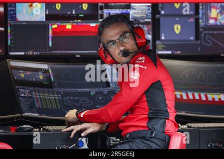 MEKIES Laurent (FRA), Renndirektorin der Scuderia Ferrari, Portrait während der Formel 1 AWS Gran Premio de Espana 2023, 7. Runde der Formel-1-Weltmeisterschaft 2023 vom 2. Bis 4. Juni 2023 auf dem Circuit de Barcelona-Catalunya in Montmelo, Spanien - Foto: Dppi/DPPI/LiveMedia Stockfoto