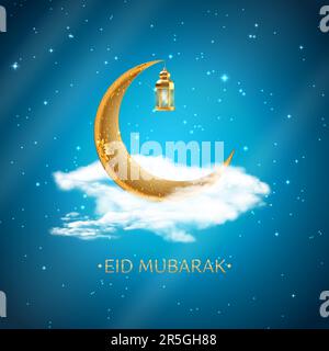 Grußkarte im islamischen eid-mubarak-Design, Poster. Vektordarstellung EPS10 Stock Vektor