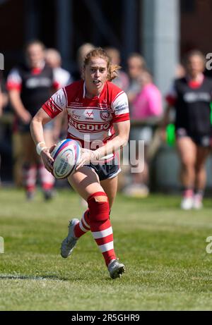 Gloucester, UK, 03. Juni 2023 Lisa Neuman (Gloucester) in Aktion während der Gloucester-Hartpury gegen Exeter Chiefs Allianz 15 in Alpas Arena Gloucester, Großbritannien am 03 2023. Juni Graham Glendinning / Graham Glendinning / Alamy Live News Endstand: 19 - 58 Kredit: Graham Glendinning / Glenny Live Sports/Alamy Live News Stockfoto