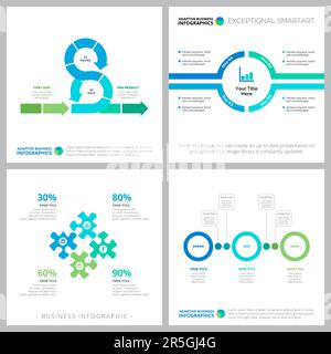 Collage von Business Infografiken Webdesigns Stock Vektor